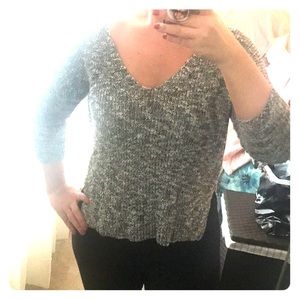 Express Black and White Sweater w- Crisscross Back